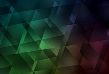 Koyu yeşil vektör soyut çokgen şablon. Üçgenli renkli soyut çizimler. İşiniz için en iyi üçgen tasarım.