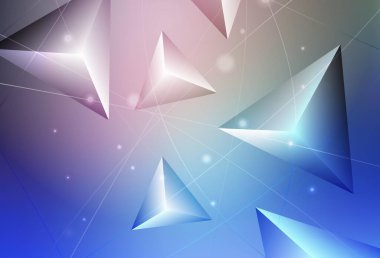 Koyu pembe, mavi vektör soyut mozaik arka plan. Zarif üçgenleri olan soyut çizimler. Broşürünüz için yepyeni bir tasarım..