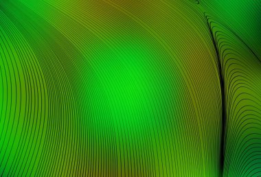 Açık yeşil, kıvrımlı çizgileri olan sarı vektör deseni. Eğimli çizgileri olan zarif parlak bir illüstrasyon. İşiniz için en iyi tasarım.