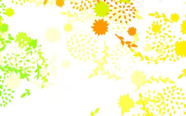 Açık yeşil, kırmızı vektör karalama arkaplanı çiçekli, güllü. Çiçekli zarif, parlak bir illüstrasyon. İşiniz için yepyeni bir tasarım..