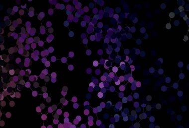 Koyu mor, pembe vektör arkaplan ve yapay zeka formları. Parlak renkli bir illüstrasyon ve yapay zekanın gerçek yapısı. Bilim için desen, geleceksel tasarımlar..