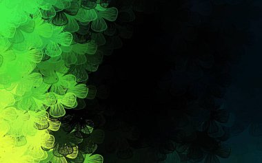 Koyu mavi, yeşil vektör zarif desenli ağaçlar, dallar. Çiçekli zarif, parlak bir illüstrasyon. Web ve broşürler için elle boyanmış tasarım.