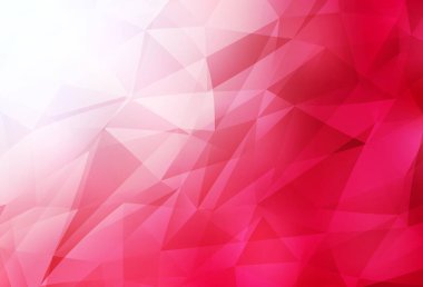 Açık Kırmızı Vektör Çokgen arkaplanı. Üçgenli renkli soyut çizimler. Pankartın için tamamen yeni bir şablon.