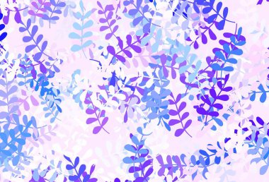 Yapraklı açık mor vektör karalama deseni. Bulanık şekilli ve yapraklı yepyeni bir resim. Web sitesi yöneticileri ve tasarımları için desen.