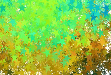 Yılbaşı yıldızlı koyu renkli vektör deseni. Bulanık arkaplanda gradyanı olan yıldızlar. Fütürist reklamlar ve kitapçıklar için şablon.