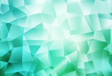 Açık yeşil vektör çokgen arkaplanı. Gradyanı olan üçgen geometrik örnek. Dizaynınız için üçgen desen.