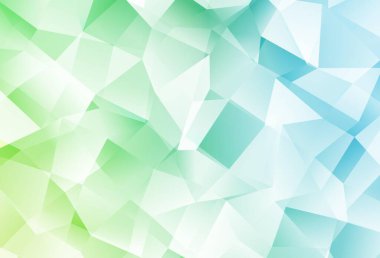 Açık mavi, yeşil vektör soyut çokgen şablonu. Zarif üçgenleri olan soyut çizimler. Web siteniz için çokgen tasarım.