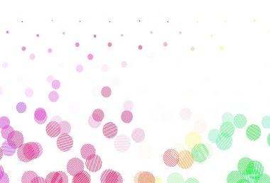 Açık pembe, diskli yeşil vektör dokusu. Doğa tarzında renkli baloncuklu soyut illüstrasyon. Marka kitabınız için yeni şablon.