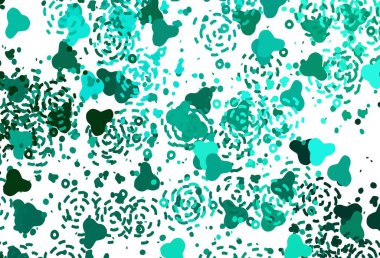 Memphis şekilli açık yeşil vektör arkaplanı. Soyut gradyan şekilli basit renkli çizimler. Duvar kağıtları için zarif tasarım.