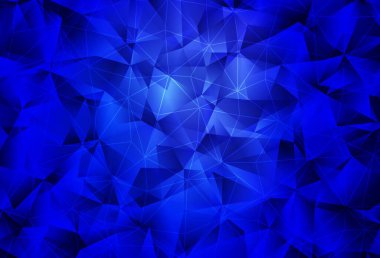 Koyu mavi vektör arkaplanı çizgiler, üçgenler. Doğa tarzında üçgenleri olan güzel bir çizim. İşiniz için en iyi akıllı tasarım.