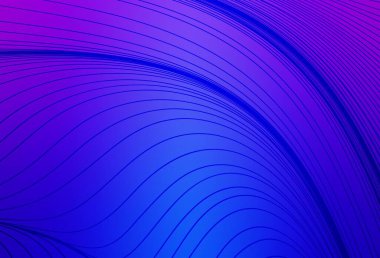 Açık pembe, ince çizgili mavi vektör deseni. Eğimli çizgileri olan zarif parlak bir illüstrasyon. Tasarımınız için desen.