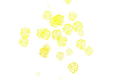 Açık yeşil, Memphis şekilli sarı vektör arkaplan. Modern tarzda değişen renkli kaotik formlar. Duvar kağıtları için zarif tasarım.