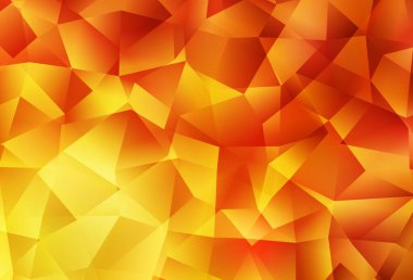 Açık kırmızı, sarı vektör eğimli üçgen dokusu. Yarım ton şeklinde, üçgenli yaratıcı illüstrasyon. Bir markanın arkaplanı için desen.