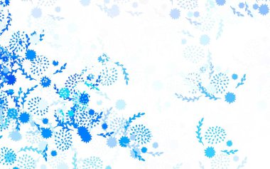 Açık mavi vektör doğal sanat eserleri, çiçekler, güller. Çiçekli yepyeni renkli bir illüstrasyon. Duvar kağıdı tasarımınız için yeni bir doku.