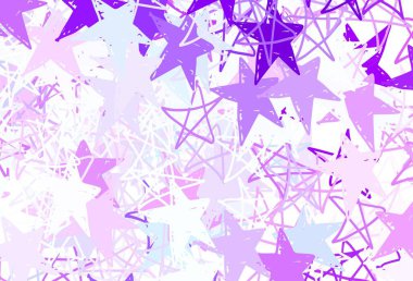 Açık Pembe, renkli yıldızlı mavi vektör arkaplan. Yıldızlı parlak renkli illüstrasyon. Astroloji web siteleri için desen.