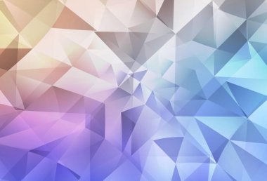 Açık mavi, sarı vektör çokgen şablon. Üçgenli renkli soyut çizimler. Cep telefonunun arka planının şablonu.