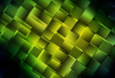 Koyu yeşil, eşkenar dörtgenli sarı vektör arkaplan. Dikdörtgenli soyut gradyan çizimi. Reklamlar için desen.