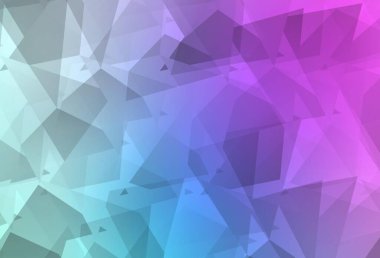 Açık pembe, soyut poli formlu mavi vektör dokusu. Soyut gradyan şekilli basit renkli çizimler. Duvar kağıtları için zarif tasarım.