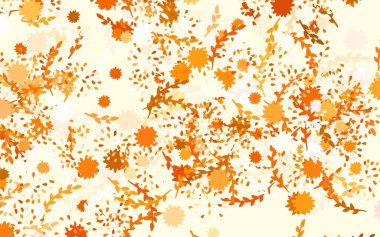 Açık Turuncu vektör, çiçekli ve güllü soyut bir arkaplan. Çiçekli modern soyut illüstrasyon. Web ve broşürler için elle boyanmış tasarım.