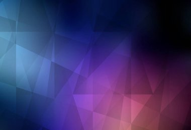 Koyu mavi, kırmızı vektör üçgen arkaplan. Origami tarzında gradyan ile geometrik çizim. İşiniz için en iyi üçgen tasarım.