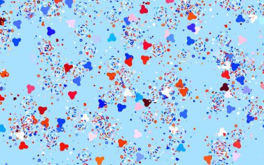 Açık mavi, kaotik şekilli kırmızı vektör şablonu. Soyut gradyan şekilli basit renkli çizimler. Kartvizitiniz için modern tasarım.