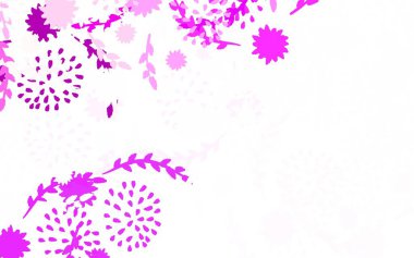 Açık pembe, kırmızı vektör soyut desenli çiçekler, güller. Karalama tarzında çiçekli soyut illüstrasyon. Marka kitabınız için yeni şablon.