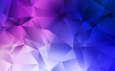 Açık pembe, mavi vektör eğimli üçgen şablon. Üçgenli modern soyut çizim. Web siteniz için yeni bir doku.