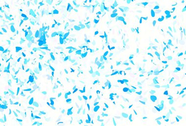 Açık mavi, yapraklı sarı vektör soyut tasarımı. Yaprakları karalama tarzında renkli ve soyut çizimler. Ağ ve ambalaj için elle boyanmış tasarım.