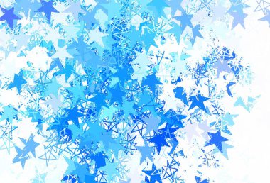 Parlak yıldızlı hafif BLUE vektör düzeni. Yıldızlı parlak renkli illüstrasyon. Fütürist reklamlar ve kitapçıklar için şablon.