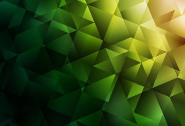 Koyu yeşil, kırmızı vektör çokgen arka plan. Soyut ve üçgenli renkli çizimler. İşiniz için yepyeni bir tasarım..