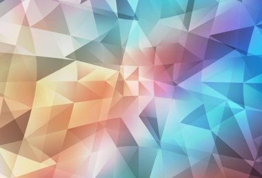 Açık mavi, sarı vektör üçgen mozaik şablon. Zarif üçgenleri olan soyut çizimler. İşiniz için yepyeni bir tasarım..