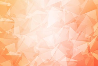 Açık Turuncu Üçgen Mozaik Doku. Soyut ve üçgenli renkli çizimler. İş tasarımınız için yepyeni bir tarz.