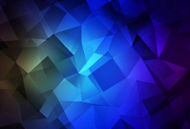 Koyu mavi, yeşil vektör soyut mozaik fon. Çokgen biçiminde, gradyan ile renkli çizimler. Pankartın için tamamen yeni bir şablon.