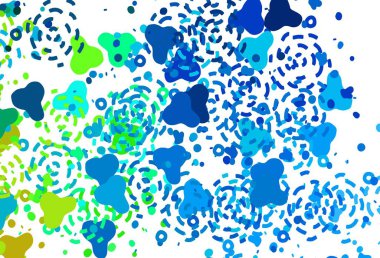 Açık mavi, soyut şekilli yeşil vektör arkaplan. Soyut gradyan şekilli basit renkli çizimler. Kartvizitiniz için modern tasarım.