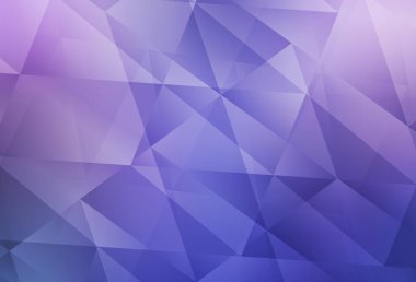 Açık pembe, mavi vektör eğimli üçgen şablon. Üçgenlerden oluşan parlayan çokgen çizimler. Web siteniz için yeni bir doku.