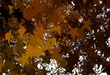 Koyu yeşil, küçük ve büyük yıldızlı sarı vektör arkaplan. Yıldızlı parlak renkli illüstrasyon. İş ilanınız için akıllı tasarım.