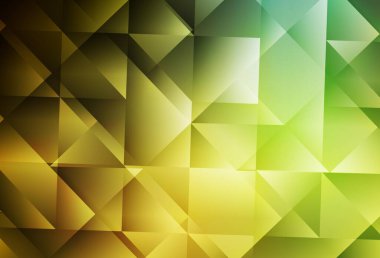 Koyu yeşil, sarı vektör soyut çokgen arkaplan. Üçgenli parlak renkli çizimler. Cep telefonunun arka planının şablonu.