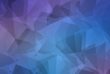 Açık pembe, soyut çokgen içeren mavi vektör arkaplan. Renkli rastgele şekillerle modern soyut illüstrasyon. İşiniz için en iyi akıllı tasarım.