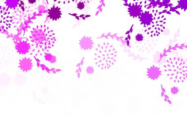 Açık mor vektör doğal arka plan, çiçekler, güller. Origami tarzında çiçeklerin karalama çizimi. Marka kitabınız için yeni şablon.
