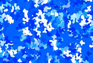 Kaotik şekilli açık mavi vektör şablonu. Rastgele şekillerle soyut tarzda dekoratif tasarım. Web siteniz için basit tasarım.