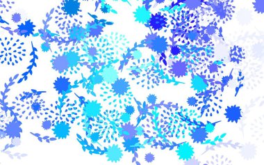 Açık mavi, yeşil vektör karalama arkaplanı çiçekli, güllü. Çiçekli yepyeni renkli bir illüstrasyon. Web sitesi yöneticileri ve tasarımları için desen.