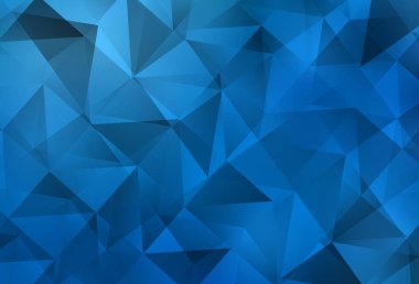 Işık Mavisi vektörü üçgen çizim parlıyor. Üçgenli renkli soyut çizimler. İşiniz için yepyeni bir tasarım..