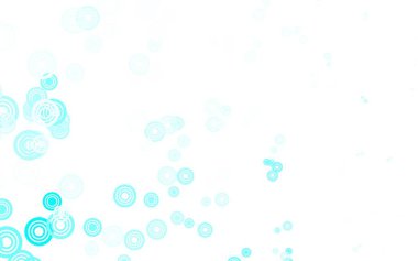 Açık mavi, köpüklü yeşil vektör arkaplan. Parlak renkli soyut çemberlerin olduğu bir resim. Marka kitabınız için yeni şablon.