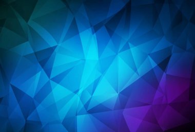 Koyu pembe, mavi vektör çokgen desen. Zarif üçgenleri olan soyut çizimler. Arkaplanlarınız için desenli desen.