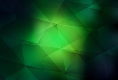 Koyu yeşil vektör çokgen arkaplan. Yarım ton şeklinde, üçgenli yaratıcı illüstrasyon. İşiniz için yepyeni bir tasarım..