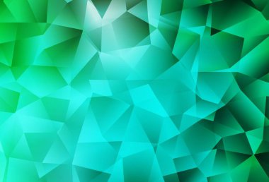 Açık yeşil vektör soyut mozaik desen. Gradyanı olan üçgen geometrik örnek. Cep telefonunun arka planının şablonu.