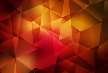 Koyu kırmızı, sarı vektör soyut mozaik desen. Origami tarzında gradyan ile geometrik çizim. İşiniz için en iyi üçgen tasarım.