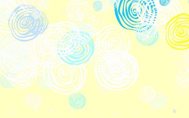 Açık mavi, sarı vektör doğal gül çizimi. Parlak renkli resimli çiçekler. Web sitesi yöneticileri ve tasarımları için desen.