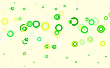 Açık yeşil, benekli sarı vektör arka plan. Bulanık yağmur damlaları olan soyut bir çizim. Reklamlar, broşürler için desen.