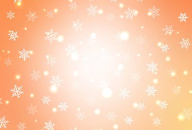 Açık Turuncu vektör deseni Noel tarzında. Noel sembolleri ve tabelaları ile renkli çizimler. Harfler ve tipografi için şablon.